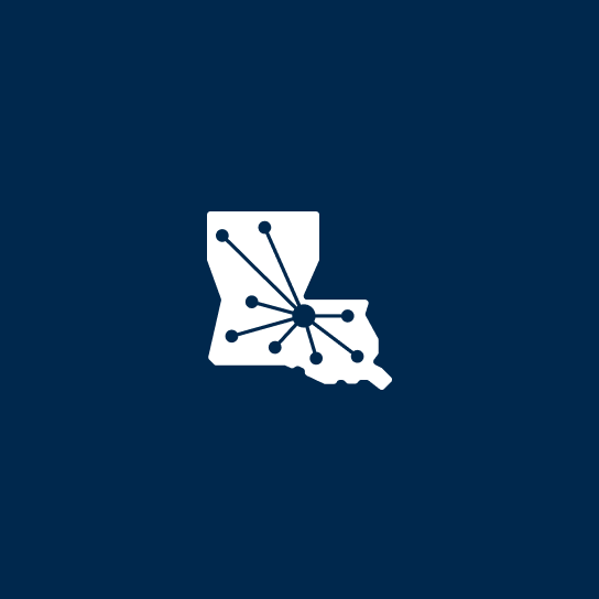 The symbol version of the logo may be used as white over navy.